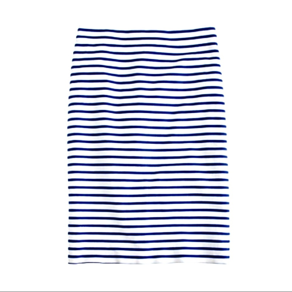 J. Crew No. 2 Pencil Skirt Navy Blue Deck Stripe 0